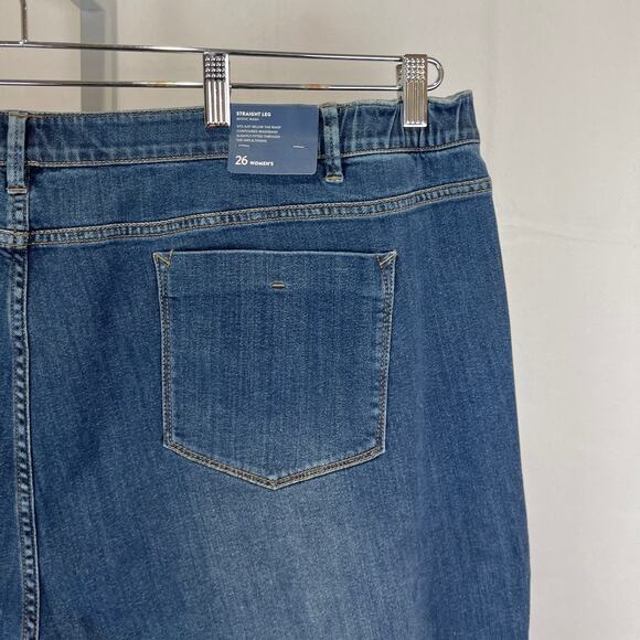 NWT J. JILL Denim Weekender Straight Leg Jeans Zip Fly 5 Pocket Blue 26W Plus - Picture 7 of 10